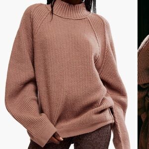 Free people sunbeam oversized turtlenec sweater